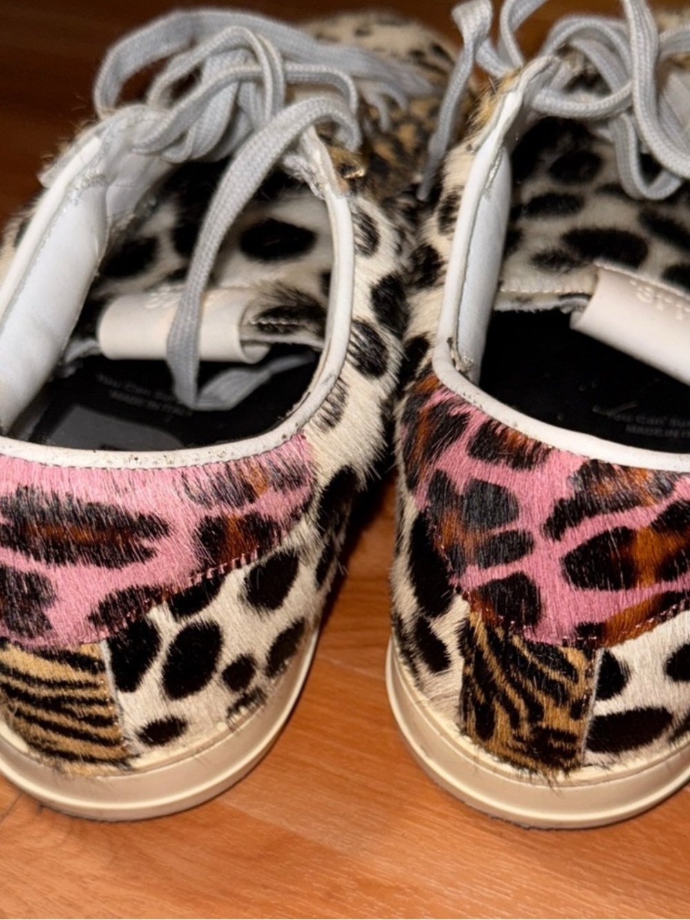 P448 Leopard-Print Low-Top Sneakers in Black, White & Tan - Picture 4 of 16